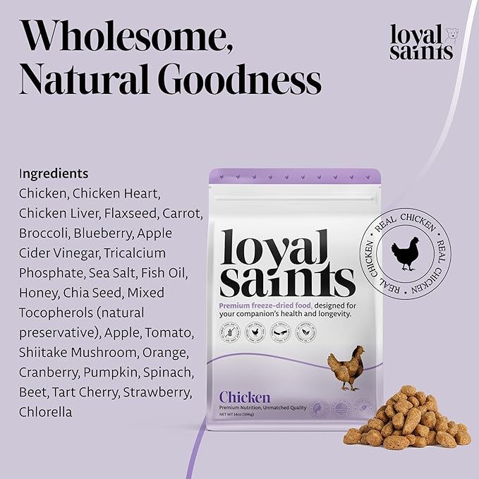 Freeze Dried Raw Dog Food - Premium Chicken Flavor with High Protein & Grain Free Dog Food for Small or Large Breeds and Picky Eaters - Versatile as Meal Topper, Pet Snack & Treats, 5 Oz