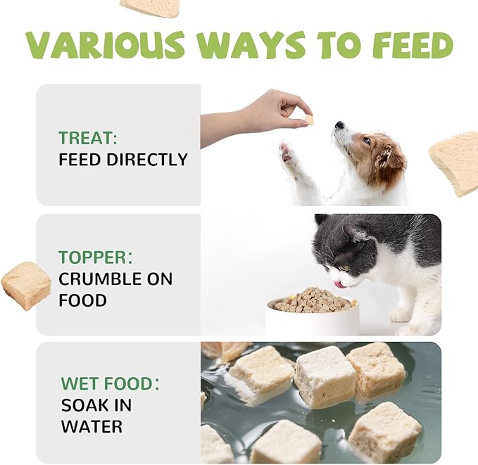 Freeze Dried Chicken for Dogs Cats, High Protein Raw Dog Food Topper, Single Fresh Ingredient Treats, 4.6oz, Rawhide Free