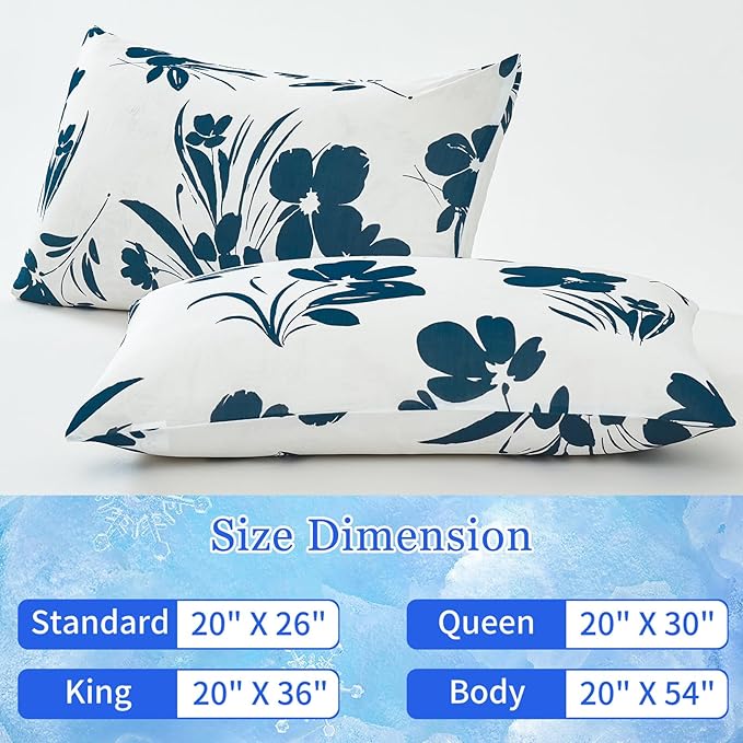 Cooling Pillow Cases for Hot Sleepers - Double Side Arc-Chill Q-Max>0.5 Cooling Fiber Cool Pillow Cases 2 Pack - Breathable Soft Cold Pillow Cases with Hidden Zipper (20" x 30")