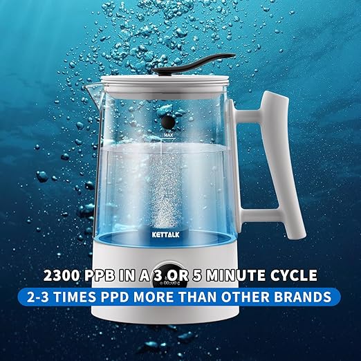Hydrogen Water Kettle, Hydrogen Water Pitcher, Rich Hydrogen Water Generator Electrolysis Jug BPA Free with SPE and PEM Concentrator Technology, Hydrogen Content up to 2300 PPB
