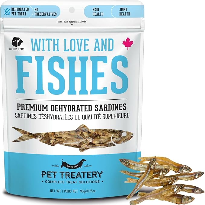 Sardines for Dogs & Sardines for Cats (3.17 oz, Pack of 1) - Dehydrated Single Ingredient Dog Treats - All Natural Dog Treats, Grain Free – Dog Training Treats