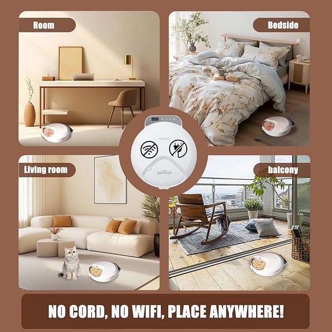 Automatic Wet Food Cat Feeder, Auto Refrigerated Wet Foods Feeder for Cats Dogs 4 Meal Timed Fresh Foods Dispenser with 2 Ice Packs Small Pet Feeders for Kitty Puppy Automatic Cat Dog Food Bowl