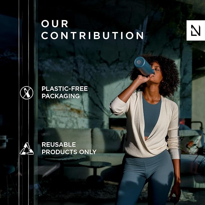 LARS NYSØM Stainless Steel Insulated Water Bottle 12oz 17oz 25oz 34oz 51oz | BPA-free Insulated Thermo Flask for Hot and Cold Beverages | Leakproof Drinking Bottle (Sage, 25oz)