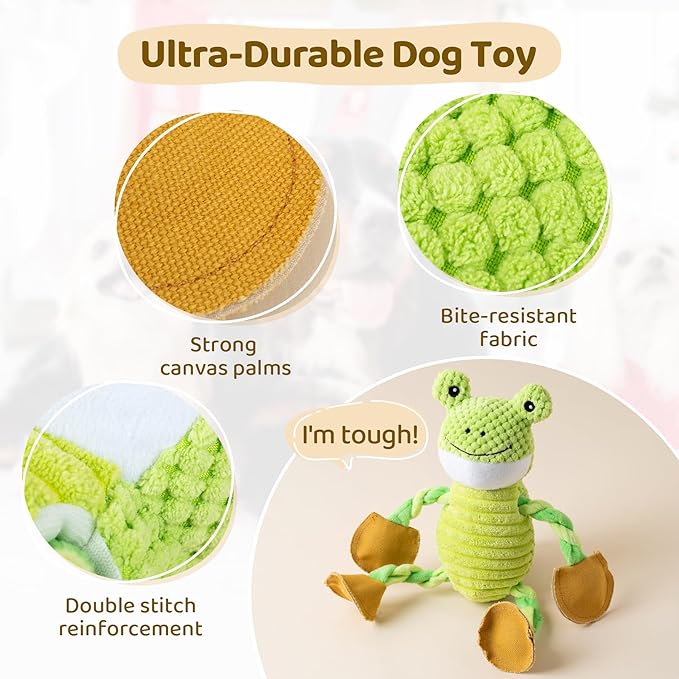 Dog Toys for Large Dogs: Tug of War Dog Toys with 5 Squeakers - Tough Plush Dog Chew Toys for Small,Medium,Large Breed