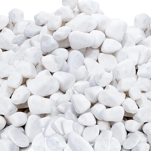 45LB 1"-2" White River Rocks for Plants, Polished Pebbles for Garden Landscaping, Planters, Aquariums, Vase Fillers – Indoor & Outdoor Decor
