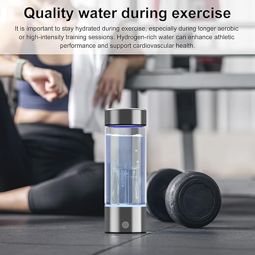Hydrogen Water Bottle, Portable Hydrogen Water Bottle, Rechargeable Hydrogen Water Bottle Generator with Bottom Lights, 3-Min Fast Electrolysis, Ideal for Home, Office, Travel, Daily Drinking