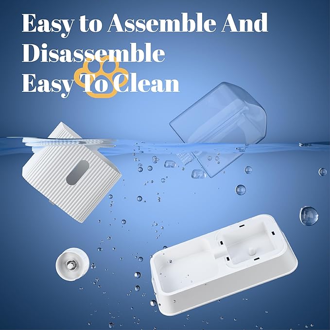 Automatic Cat Feeder and Water Dispenser 2Pcs, Dog Gravity Food Feeder and Water Bowl for Small Medium Pets Puppy Kitten, 3.5L/118.36oz Large Capacity, Easy to Clean (White)