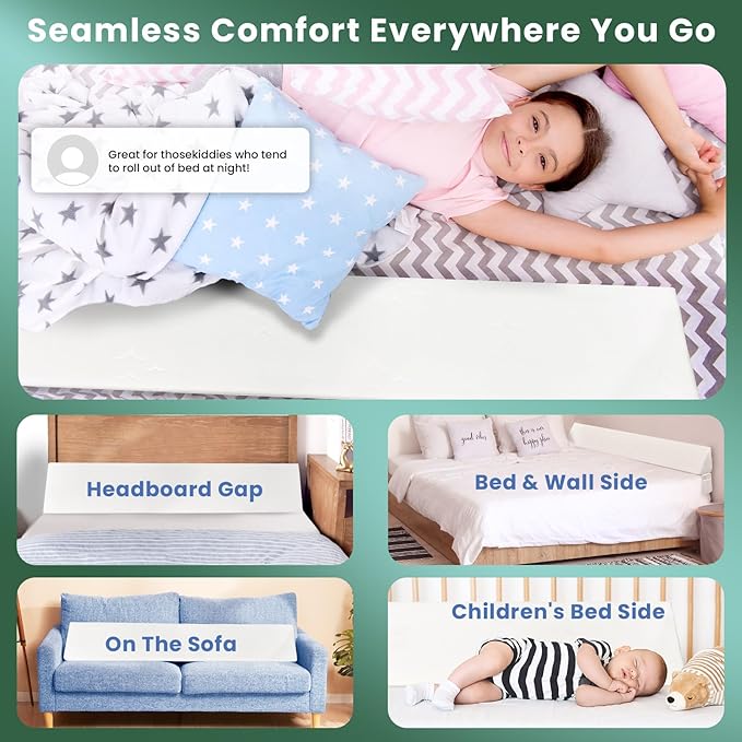 Wedge Pillow Headboard, Ultimate Comfort Bed Wedge Pillow for Headboard, Relaxation Bed Gap Filler for King(76"x10"x6"), Foam Pillow Wedge for Headboard Gap, Overall Bed Gap Filler.