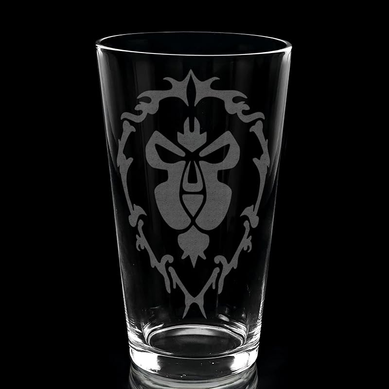 ALLIANCE WARCRAFT Engraved Pint Glass | Inspired by Warcraft | Great Gamer Gift Idea!