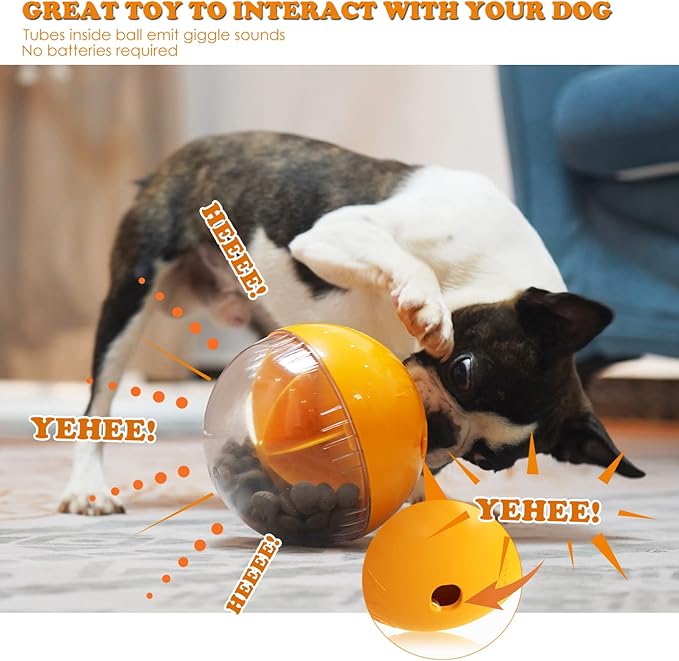 Interactive Dog Toy for Aggressive Chewers, Dog Treat Toys Interactive Large Dogs for Mental Stimulation, Treat Dispenser for Medium to Large Dogs (Orange)