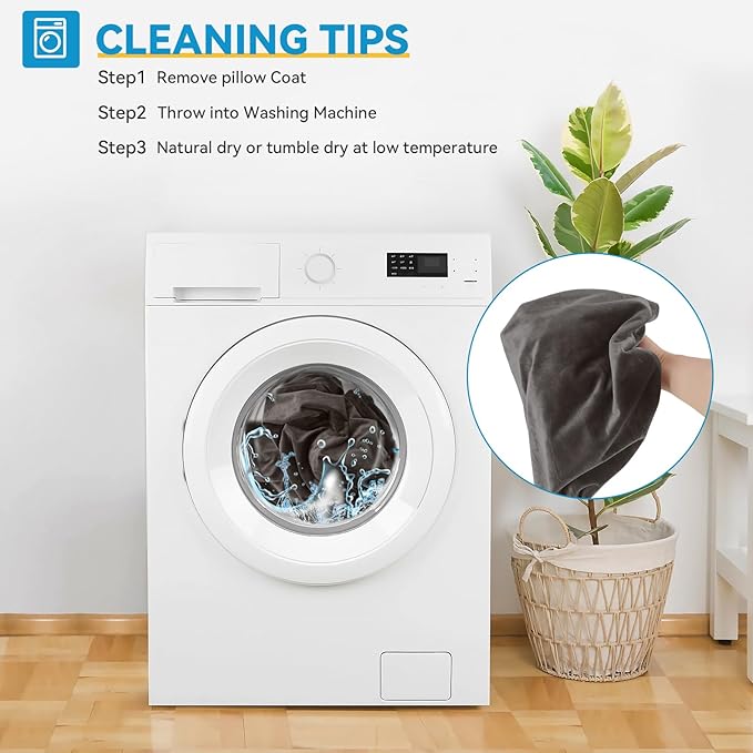 CloudBliss 12 inches Bed Wedge Pillow with Memory Foam for Sleeping After Gerd Acid Reflux, Surgery, Relief Back Pain, Adjustable and Breathable Pillow with Washable Cover for Surgery Recovery, Gray