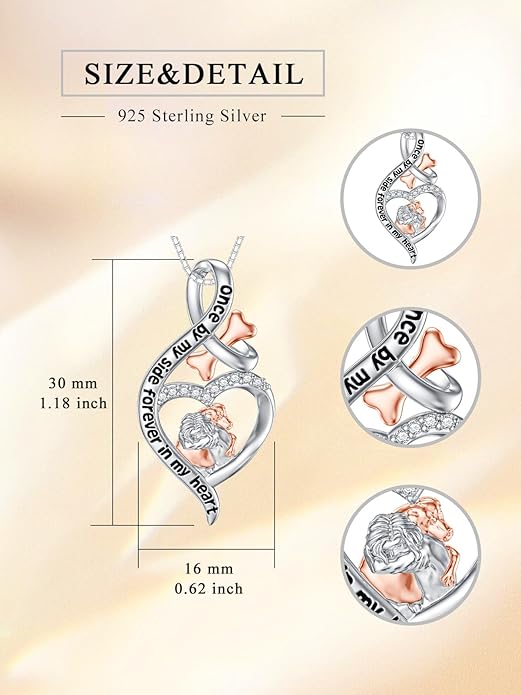 925 Sterling Sliver Yorkshire/Corgi/Labrador/Pug/Bulldog/Paw Print/Cross Necklace Cute Puppy Dog Necklace Jewelry Birthday Gifts for Women Girls Dog Lovers