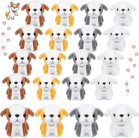 Sosation 20 Pcs Small Dog Plush Stuffed Puppy Bulk Dog Party Favor Gift 5.2inch Adopt a Puppy Stuffed Animal Toy for Goodie Bag Filler Kids Christmas Classroom Rewards Pet Adoption