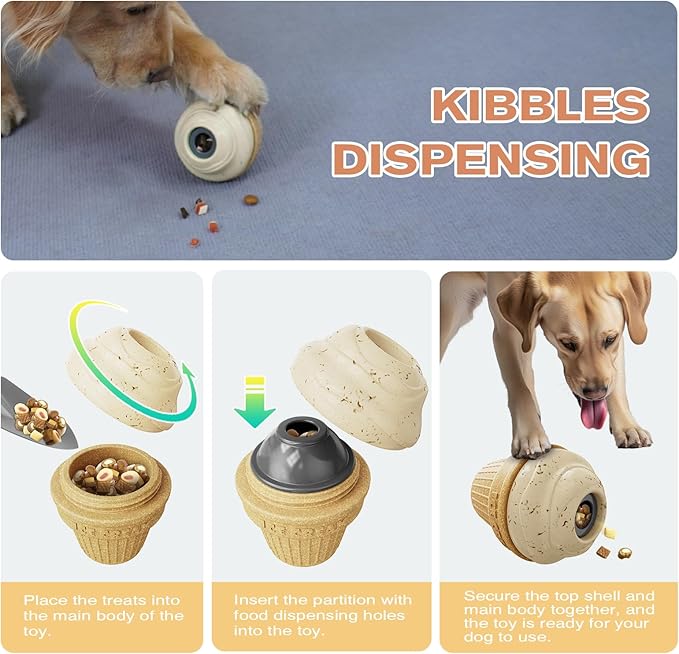 Frozen Treat Dispensing Dog Toy, Freezable & Fillable Chew Toy for Aggressive Chewers, Interactive Dog Toys to Keep Them Busy, Enrichment Toys for Small Medium Large Breeds