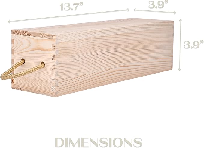 MEANT2TOBE Wooden Wine Box 60th Birthday - Timeless Elegance, Elite Wood Craftsmanship, Chic Presentation for Wine Bottles, Versatile Wine Gift Box for Special Occasions - 13.7x3.9x3.9 inches