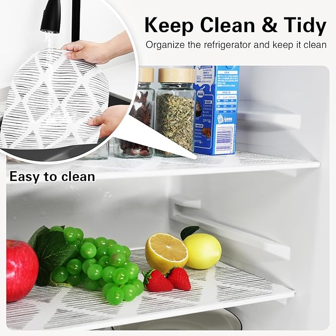 Shelf and Drawer Liner for Kitchen Cabinet,18 in x 30 FT Non-Adhesive Cabinet Liners for Shelves Non-Slip Waterproof Kitchen Drawer Liners Contact Paper Shelf Paper with Knife and Tape Measure