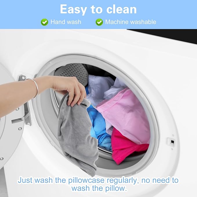 Prasacco 2 Packs Travel Neck Pillow Case Cover, U Shaped Neck Pillow Cover Reusable Neck Pillow Washable Cover Soft and Smooth Neck Pillow Cover Grey Airplane Pillow Cover (No Filler)