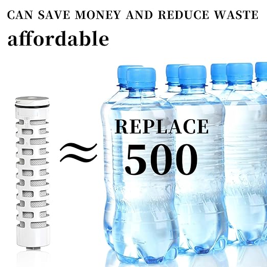 40 OZ Water Filter Bottle with 3-Stage Filtration - Ideal for Survival, Camping, Hiking, Backpacking, and Emergency - Portable&Reusable Filtered Water Bottle with Strap - Black