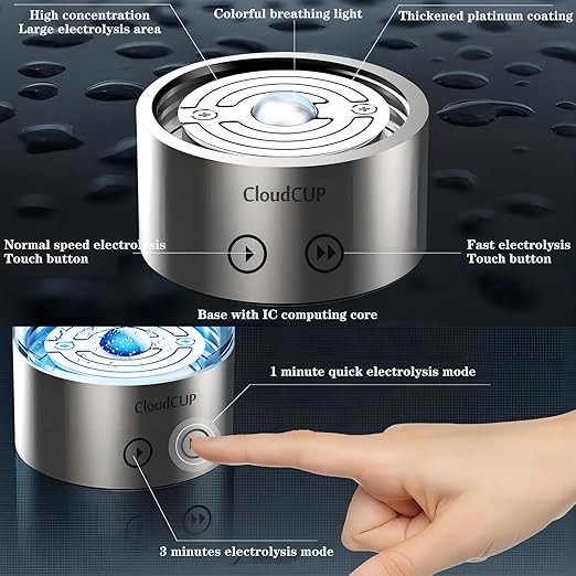 Hydrogen Water Bottle Generator 480ml Hydrogen Water Generator IC Intelligence Alkaline Water Machine Double Layer Glass Alkaline Water Bottle Led Water Ionizer USB Alkaline Water Filter Bottle