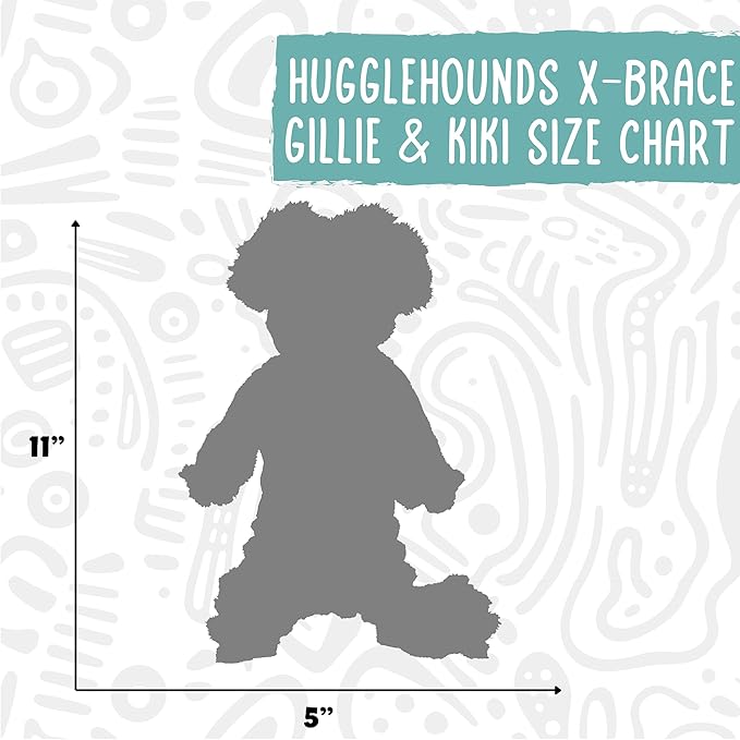 HuggleHounds X-Brace Squeaky Dog Toy - Interactive Dog Toys for Medium & Large Pets to Keep Them Busy, Pet Supplies, Soft & Cute Puppy Plush with Squeak, Tough Plushy - Kiki Axolotl, Small