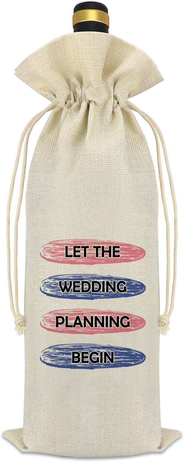 Mikela Engagement Gifts for Couples Wine Gift Bag Newly Engaged Gifts Mr and Mrs Marriage Wedding Gifts Newly Engagement Couple Gifts Engagement Gift for Fiance Fiancee Friend Girlfriend Boyfriend