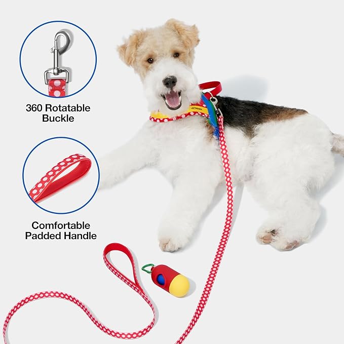 VETRESKA MoMA Dog Harness and Leash Set, Easy Walk Dog Harness for Small Medium Dogs, No Pull Puppy Harness for Walking and Training, Adjustable, Take Control & Anti-Twist Pet Lead Combo(Red, XS)