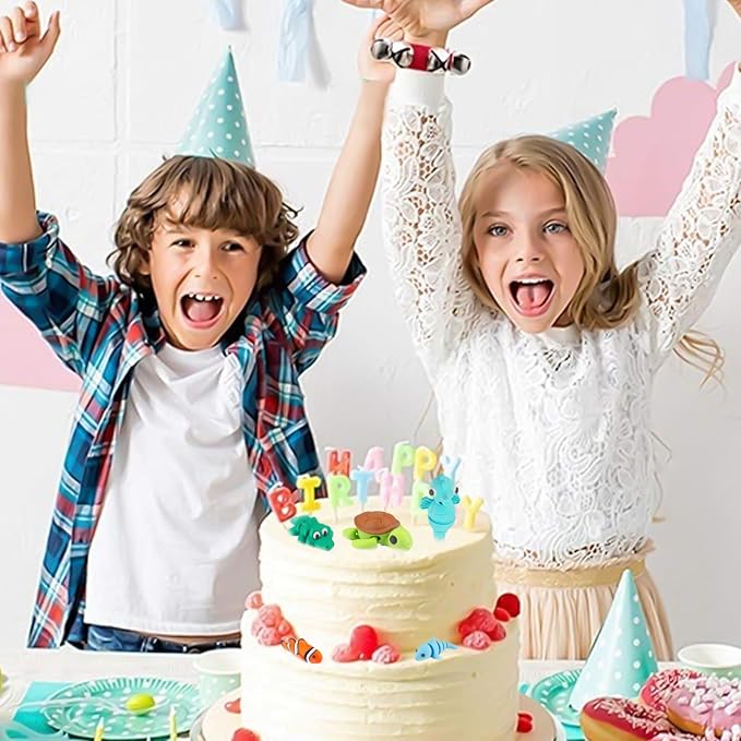 22PCS 3D Printed Sea Animals Toys, 3D Printed Mini Ocean Animals Articulating Flexible Fidget Toys, Cute Animal Figurines Toys Birthday Office Desktop Home Decoration