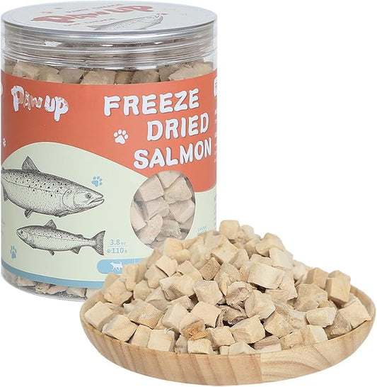 Freeze Dried Salmon Dog Treats, Single Ingredient Raw Dog Food Toppers, Healthy Training Treats for Dogs,3.8 oz