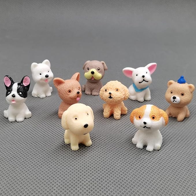 TOYANDONA 18pcs Artificial Puppies Toys for Kids - Mini Dog & Cat Animal Figures - Resin Small Animals - Child Crafts