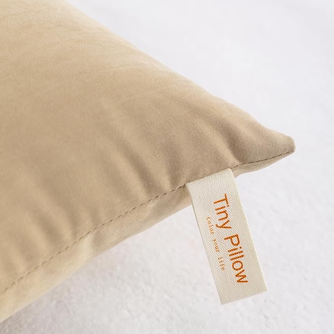 NTBAY Tiny Pillows, Down Alternative 7"x11" Microfiber Mini Pillows for Travel, Pets, Soft Machine Washable Small Pillows for Neck, Wrist, Lumbar and Knee, Light Taupe