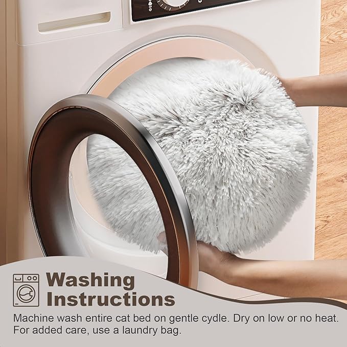 Cat Tunnel Bed, Cat Tunnels for Indoor Cats with 6 Extra Snap Fasteners, Donut Tunnel Tube with Cat Toys Balls for Bored Indoor Adult Cats, Peekaboo Cave Playground for Kitten Rabbit Ferret Hideaway