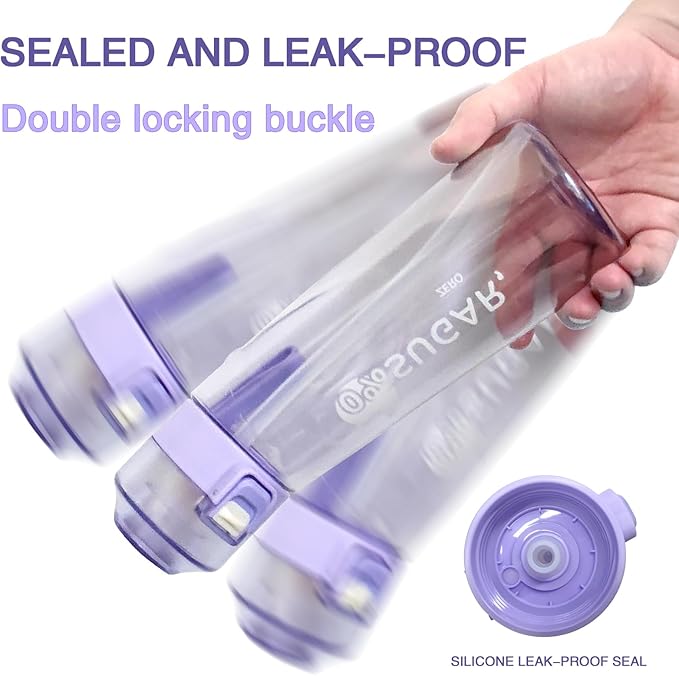 Air Water Bottle,650ML Scent Water Cup with 7 Flavour Pods,Leak Proof Sports Water Cup with Straw Suitable for Outdoor Sports,Gifts From Friends, Birthday Gifts (Purple)