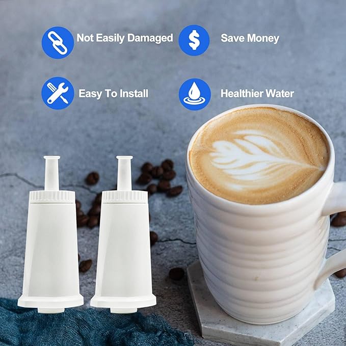 4 Pack Replacement Water Filter Breville Bes880 Water Filter for Barista Pro BES878, Oracle Touch BES990, Oracle BES980, Dual Boiler BES920 Bambino ClaroSwiss Sage BES008WHT0NUC1