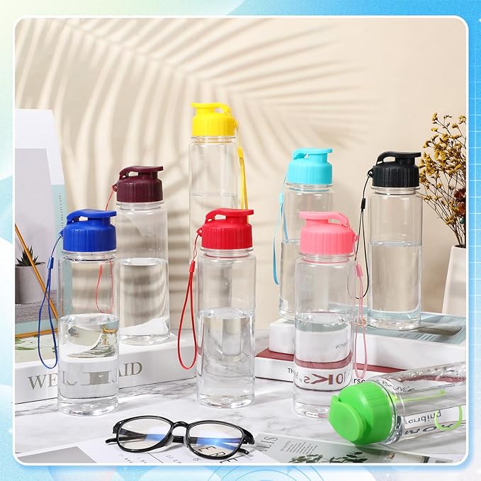 Mifoci 20 Pieces Water Bottle Bulk Plastic Water Bottles Bulk Gym Sports Adults Reusable Large Water Bottles with Leak Proof Flip Top for Party Outdoor(17 oz,Assorted Color)