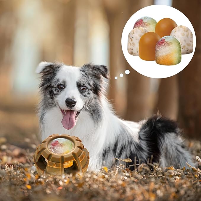 Yipetor Treat Dispensing Dog Toy, Long-Lasting Durable Large Dog Toys, Freezable Fillable Rubber Dog Toys, DIY Interactive Dog Puzzle Play Toy, Holds Kibble, Stopper+Silicone DIY Treat Tray (Large)