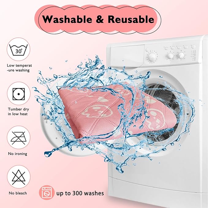 4 Pack Guinea Pig Bedding - Washable Guinea Pig Cage Liners, Waterproof Reusable & Anti Slip Pee Pads Super Absorbent Mats for Small Animals Pet Rabbit Bunny Hamster Rat (Pink, 24 x 18 Inch)