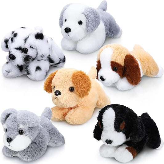 6 Pcs 8 Inch Stuffed Animal Plush Dog Puppy Soft Plush Pillow Toy Fluffy Puppy Set for Kids Girls Dog Theme Party Favor Birthday Baby Room Home Decor(Mixed Style,Mixed Color)