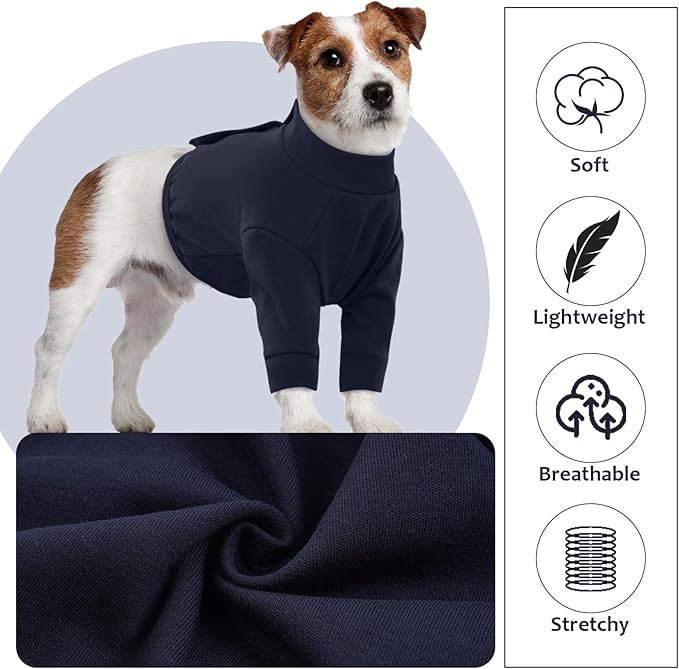 IDOMIK Dog Recovery Suit, Dog Surgery Recovery Suit Front Legs, Comfy Joint Leg Sleeves After Surgery, Elbow Braces Protector for Leg Injuries & Joint Pain, Cone Collar Alternatives,Navy,S