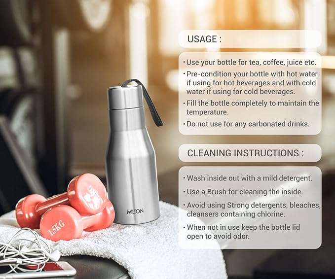 Milton Super 500 Stainless Steel Bottle, Single Walled 500 ml | 17 oz | 18/8 Stainless Steel, BPA Free, Food Grade, Rust Proof, Leak Proof Spout, Light Weight Bottle, Sports Water Bottle | Silver