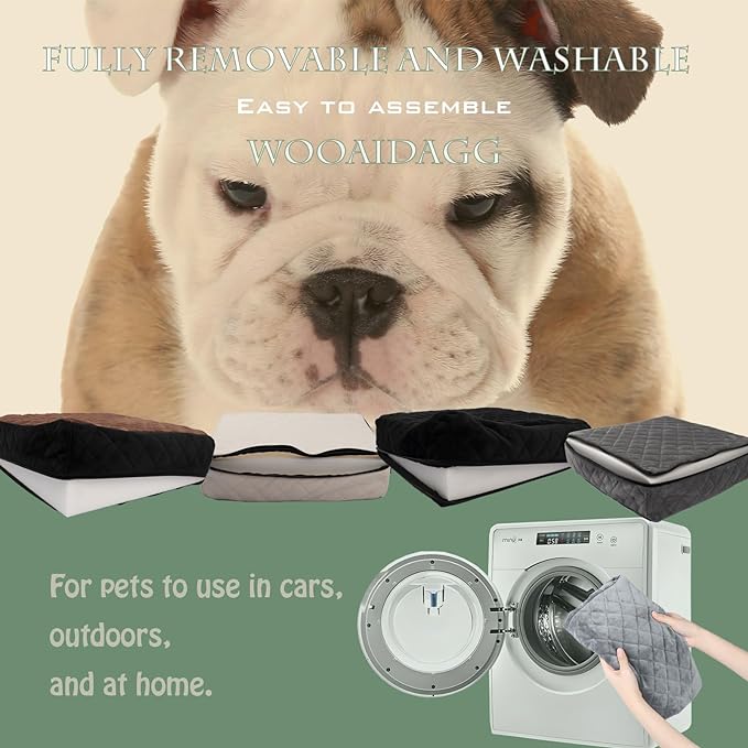 Dog Car Seat for Medium Dogs, Pet Travel Bed with Seat Belt Channel, Fully Detachable and Washable, 3 Straps Easy to Install (Pink)