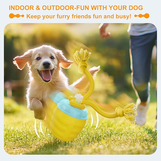 Interactive Dog Toys, [2025 Newly Upgraded] Interactive Dog Ball for Small Dogs, Automatic Moving Dogs Toy Wicked Ball for Boredom & Training, Play Music, USB Rechargeable(Yellow)