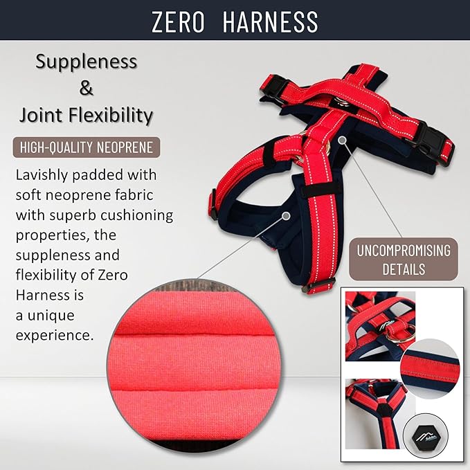 [白山:Hakusan] Zero Dog Harness Made by Japan, Safe - No chocking/Hard to Disconnect, Great fit - Easy Put on and Off/Adjustable, Reflector, S - Medium Dog, Two-Tone Orange×Yellow