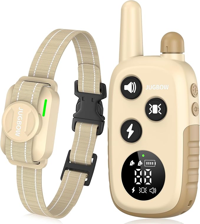 Jugbow Dog Training Collar - 4200FT Dog Shock Collar with Remote for Large Medium Small Dogs, Rechargeable Waterproof IPX8 E Collars with Beep (1-3) Vibration(1-3) Safe Static(0-99)