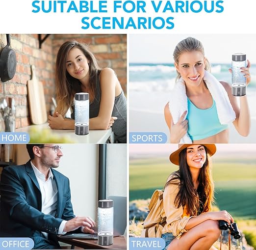 Hydrogen Water Bottle, Portable Hydrogen Water Bottle Generator with SPE PEM Technology Water Ionizer, 420ml Hydrogen Water Machine Improve Water Quality in 3 Minutes for Fathers Day Gift