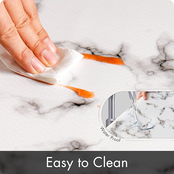 Shelf Drawer Liner for Kitchen Cabinets, Non Adhesive Drawer Liner for Kitchen, Waterproof Cabinet Liners with Modern Pattern, EVA Washable Shelf Paper for Refrigerator/Pantry/Dresser/Wire Shelving