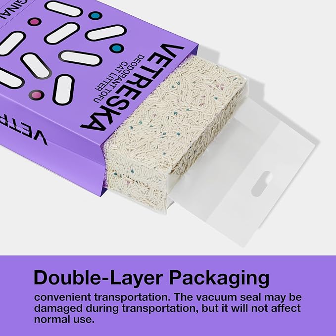 VETRESKA Tofu Cat Litter,Kitty Litter Flushable Strong Clumping Cat Litter Pellets Ultra Absorbent,Dust-Free Tofu Litter,Original(5.5lb×2bags)