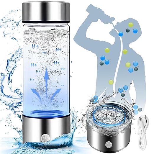 Hydrogen Water Bottle Generator,Hydro Health Hydrogen Water Bottle for Home Office Travel Gym,Portable Hydrohealth Bottle Improve Hydrowater Quality in 3 Minutes,Up to 1600PPB+Gift Box