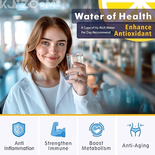 Hydrogen Water Bottle 3000ppb Dupont Membrane Ionized Water Bottle Hydrogen Cup PEM/SPE Technology Purification Vent Rechargeable Hydrogen Water Generator for Home Office Travel