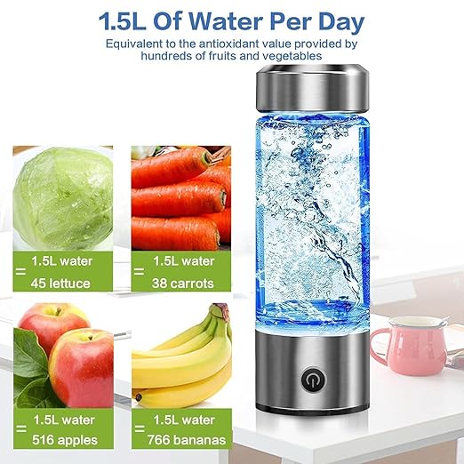 Hydrogen Water Bottle Generator with Filter - Rechargeable Portable, Reusable Ionizer for Clean, Healthy Hydrogen Water Gifts for Him Her, Hydrogen Water Machine for Home Travel Office Exercise