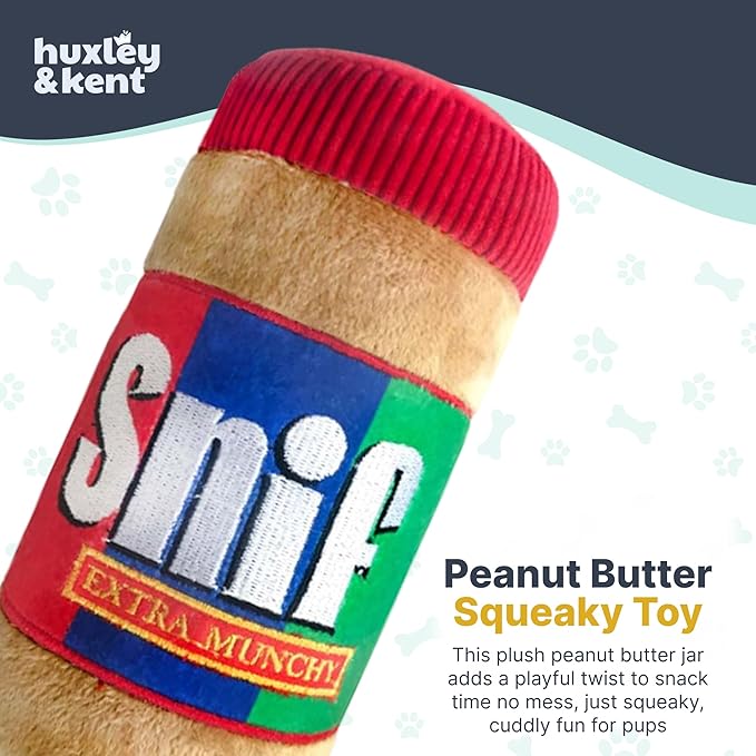 Huxley & Kent Funny Dog Toy w/Squeaker – Power Plush Squeaky Dog Toys for Small, Medium & Large Dogs – Soft Stuffed Animal for Indoor Play & Fetch - Snif, Small